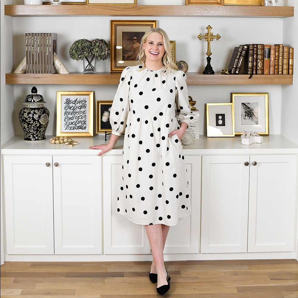 who what wear polka dot dress
